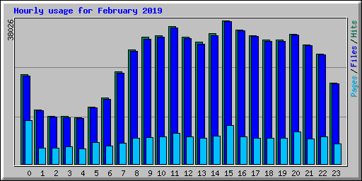 Hourly usage for February 2019